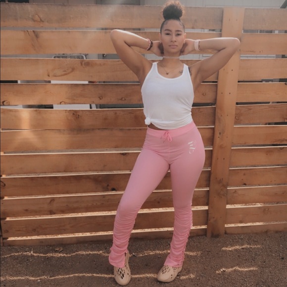 stacked split joggers